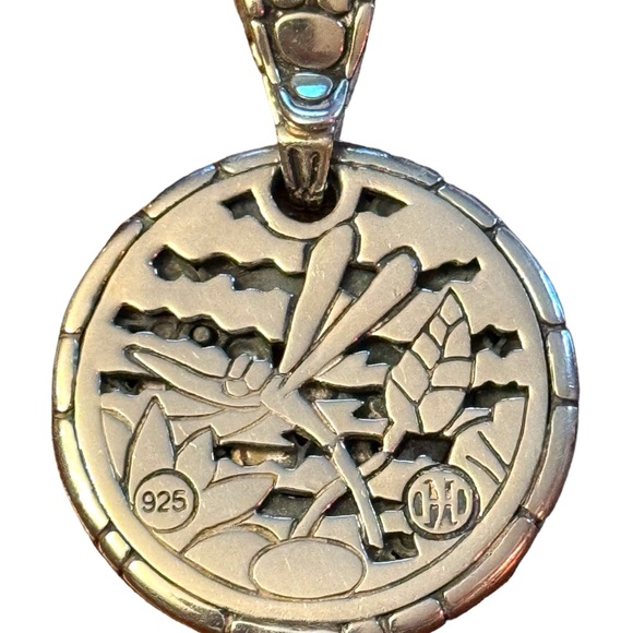 John Hardy Sterling Silver 925 AUTHENTIC Kali Pebble Dragonfly Enhancer Pendant - Picture 3 of 6